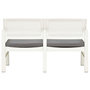 Voir la diapositive 5 : VIDAXL Banc de jardin a 2 places et coussins 120 cm Plastique Blanc