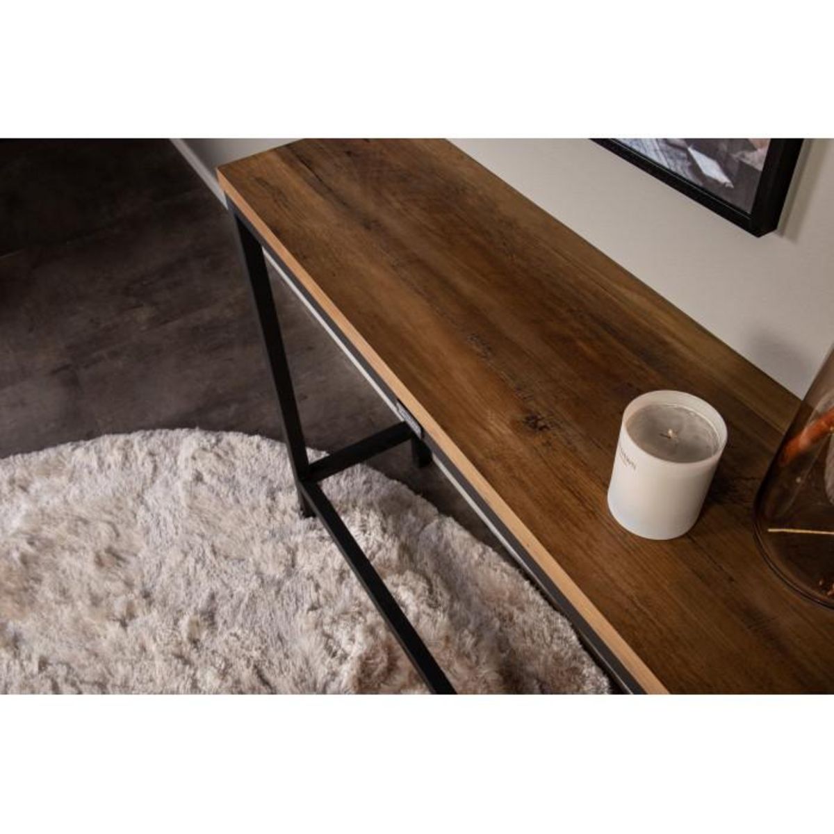 Paris Prix Console Design  Rise  110cm Naturel & Noir