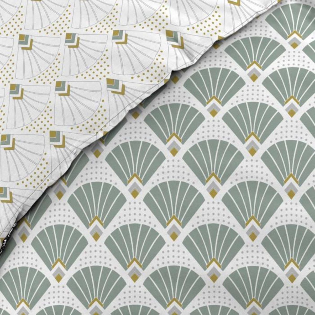 Paris Prix Parure de Lit 3 Pièces  Diane  240x220cm Vert