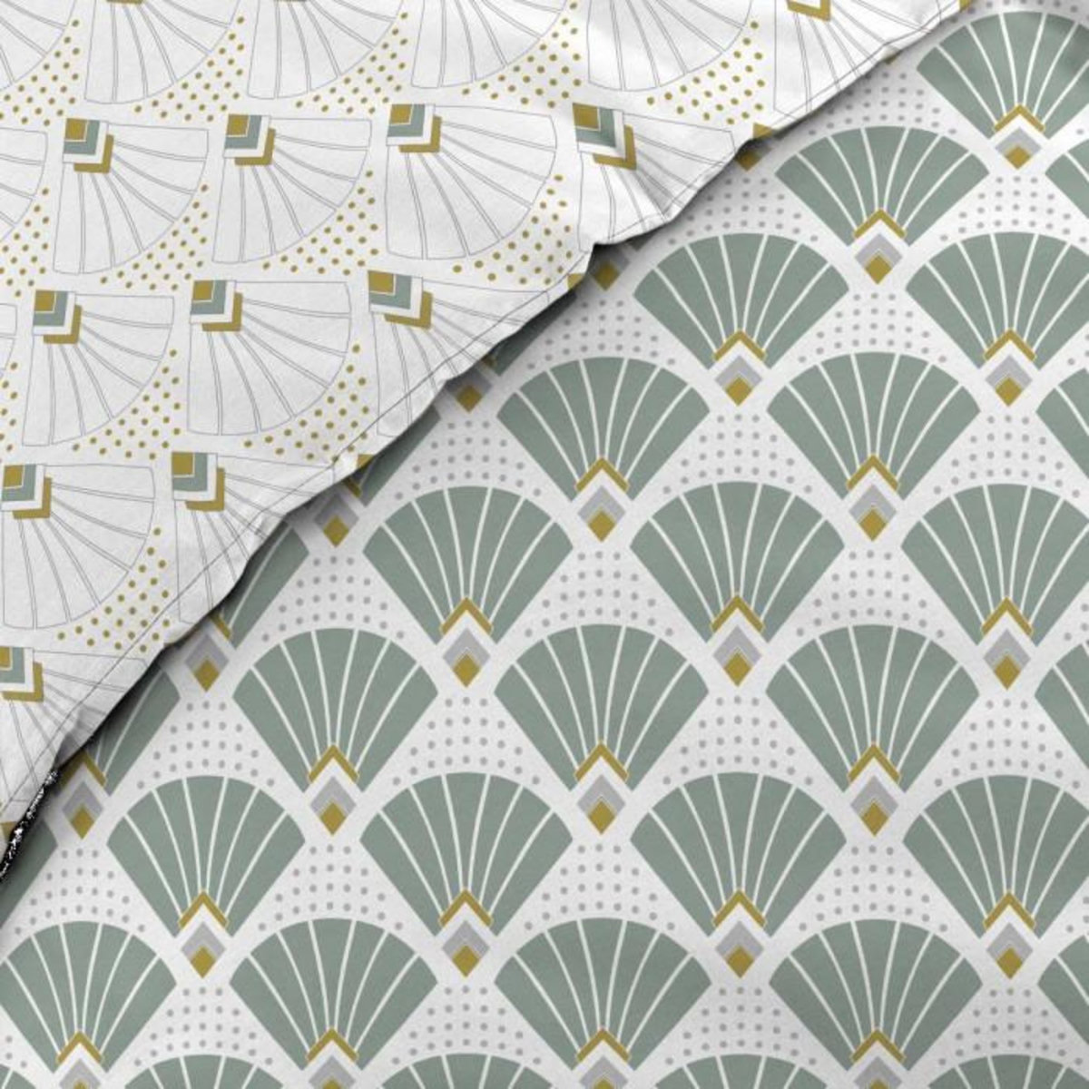 Paris Prix Parure de Lit 3 Pièces  Diane  240x220cm Vert