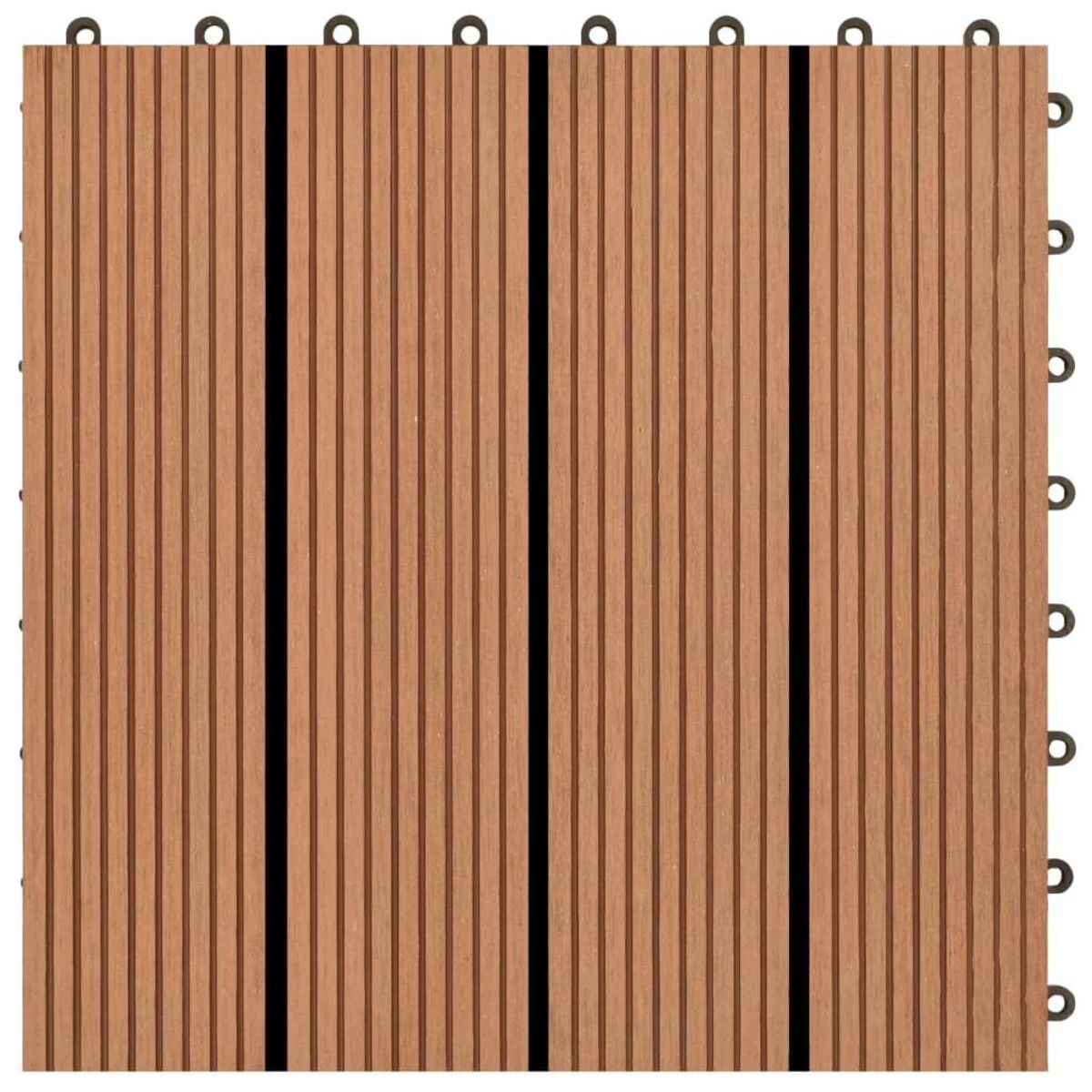 VIDAXL Carreaux de terrasse WPC 30x30 cm 11 pcs 1 m2 Marron