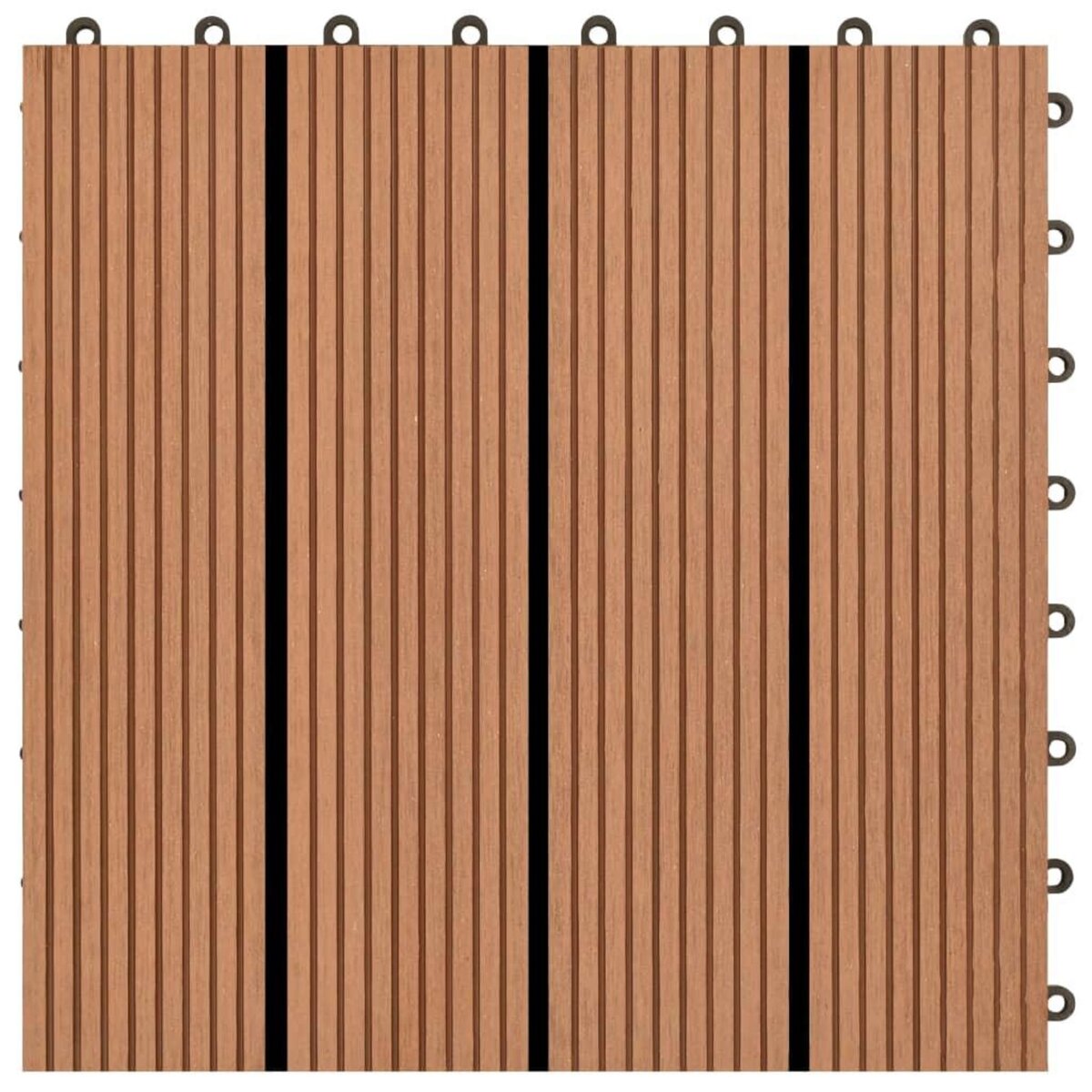 VIDAXL Carreaux de terrasse WPC 30x30 cm 11 pcs 1 m2 Marron