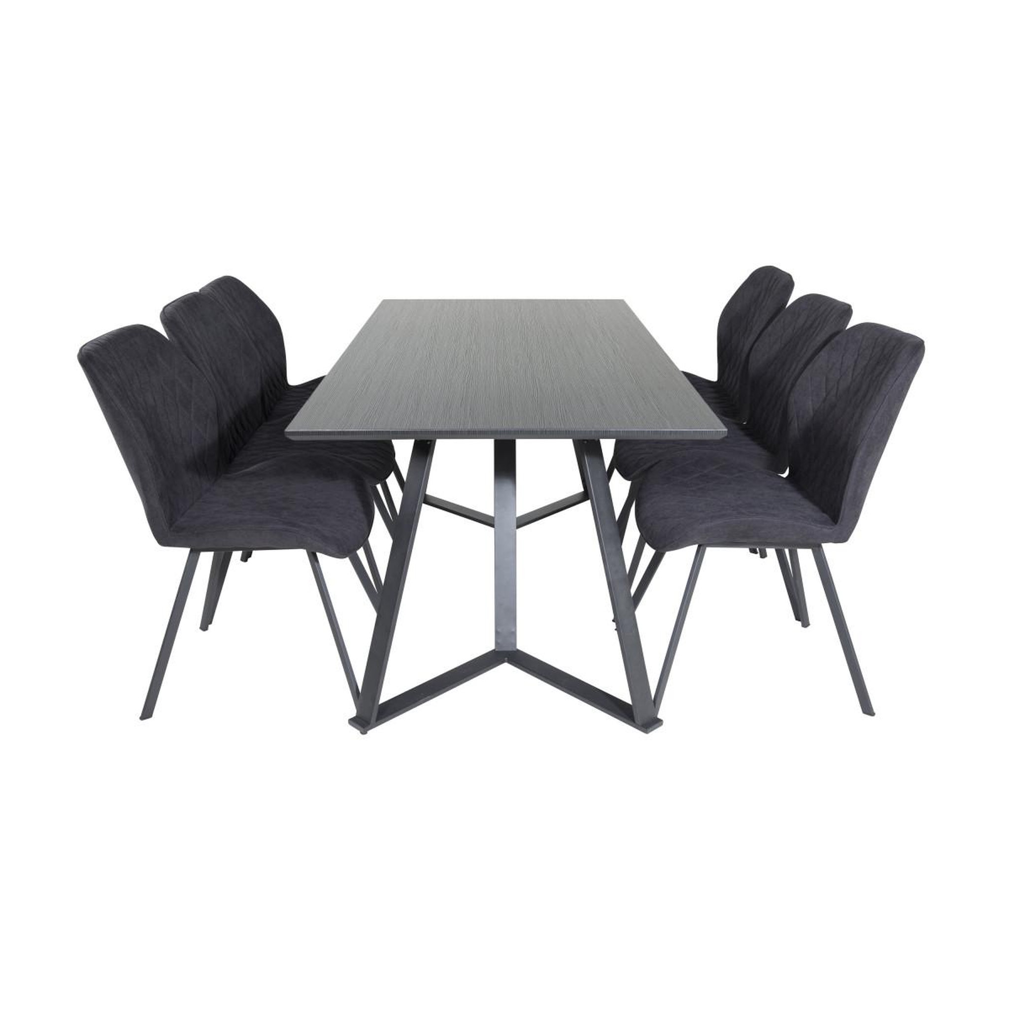 Voir la diapositive 2 : Paris Prix Ensemble table à manger & 6 chaises  marina & gemma  180cm noir