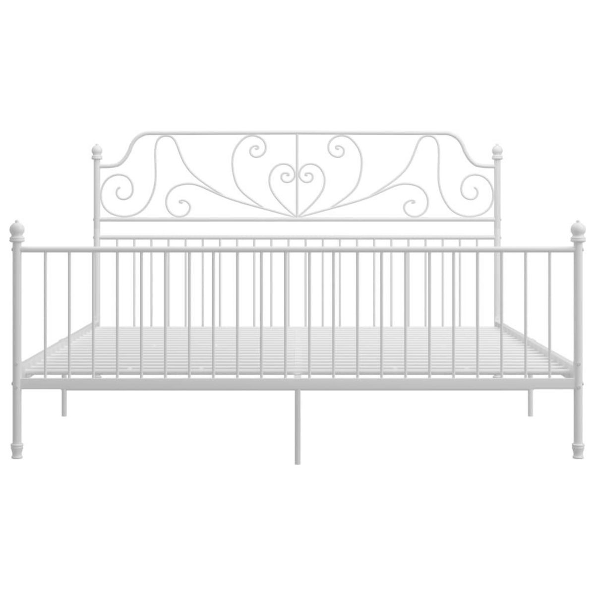 VIDAXL Cadre de lit sans matelas blanc metal 180x200 cm