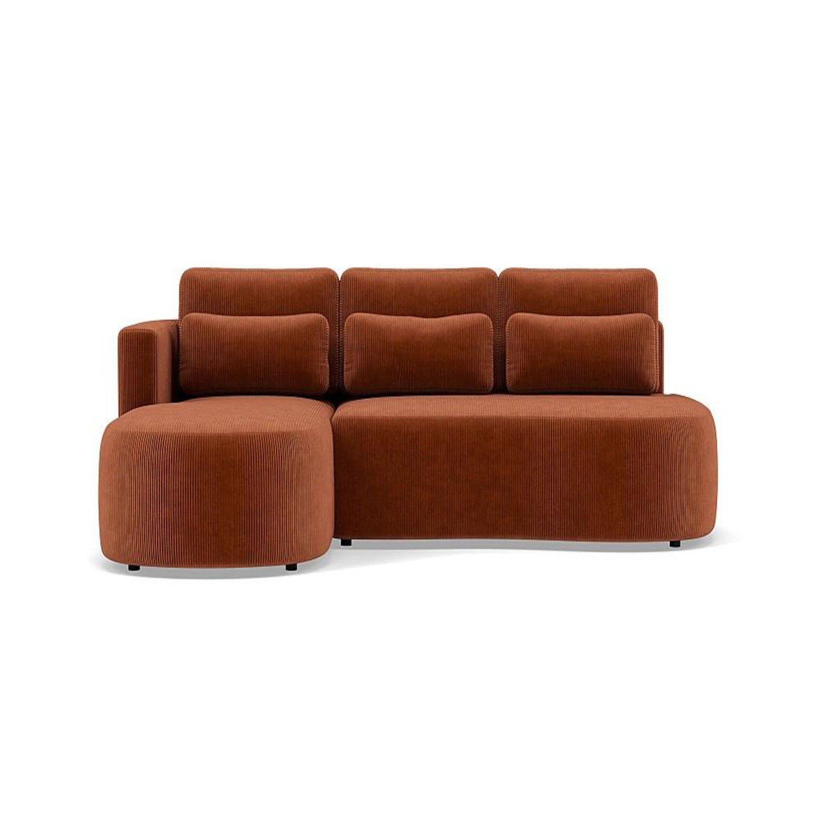 LISA DESIGN Mahina - canapé d'angle gauche 4 places convertible avec coffre en velours côtelé