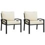 Voir la diapositive 2 : VIDAXL Chaises de jardin et coussins sable lot de 2 68x76x79 cm acier