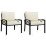 Voir la diapositive 2 : VIDAXL Chaises de jardin et coussins sable lot de 2 68x76x79 cm acier