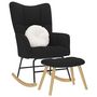 Voir la diapositive 1 : VIDAXL Chaise a bascule avec repose-pied Noir Tissu