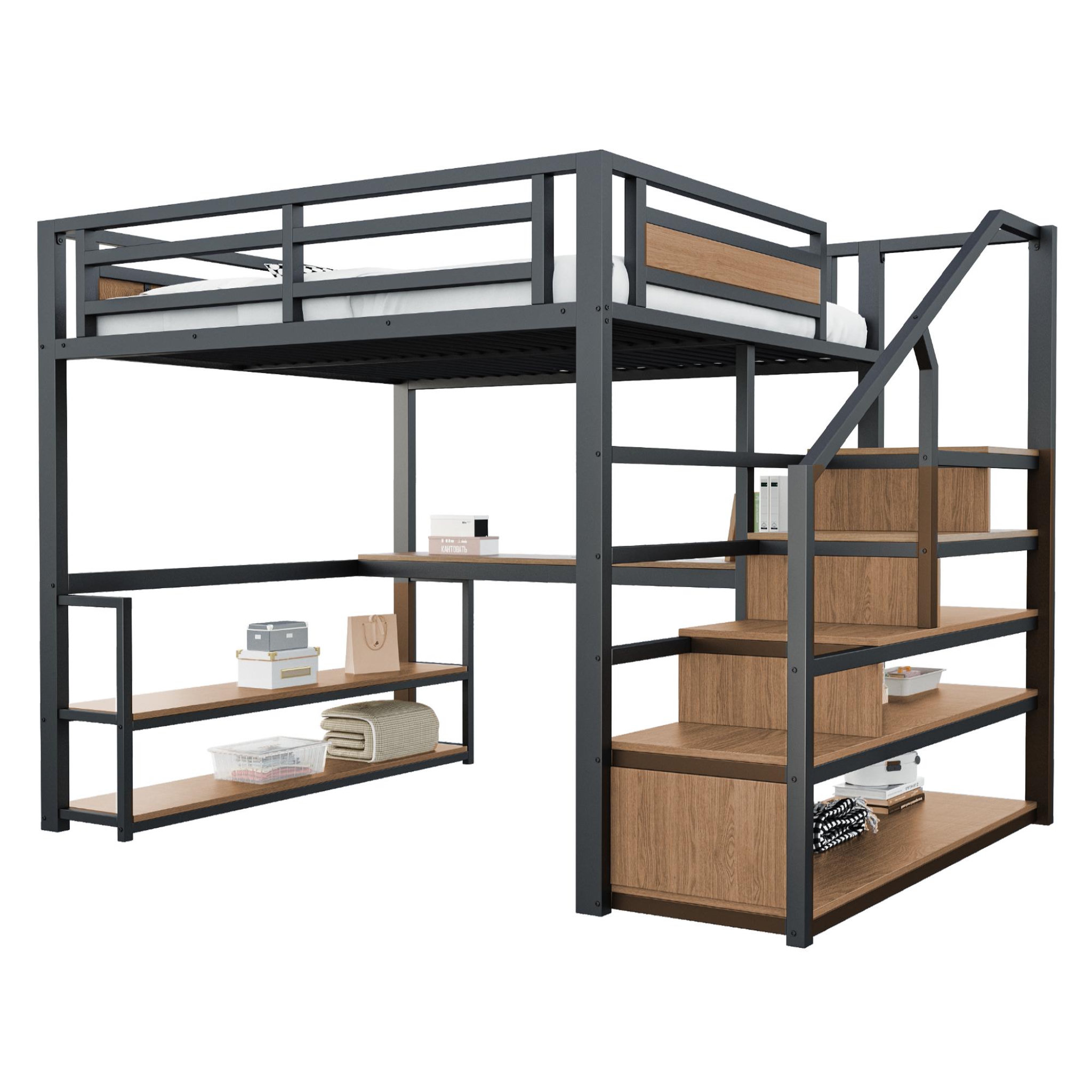 MERAX Lit mezzanine. Coloris disponibles : Noir, Blanc