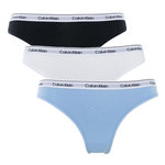 CALVIN KLEIN JEANS ot de 3 Culottes Bleu/Blanc/ Femme Calvin Klein Jeans Bikini 3pk. Coloris disponibles : Noir