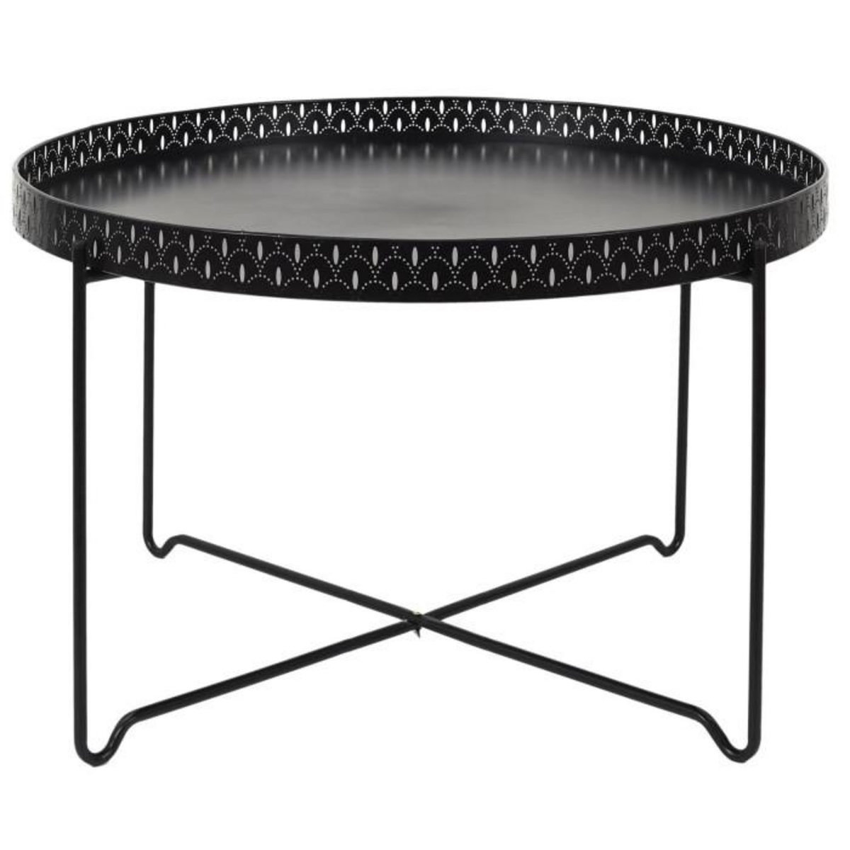 Paris Prix Table d'Appoint Design en Métal  Seville  78cm Noir
