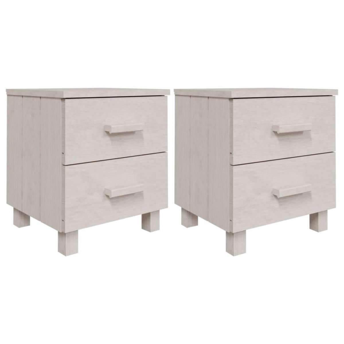 VIDAXL Tables de chevet HAMAR 2 pcs Blanc 40x35x44,5 cm Bois massif