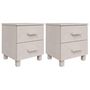 Voir la diapositive 2 : VIDAXL Tables de chevet HAMAR 2 pcs Blanc 40x35x44,5 cm Bois massif