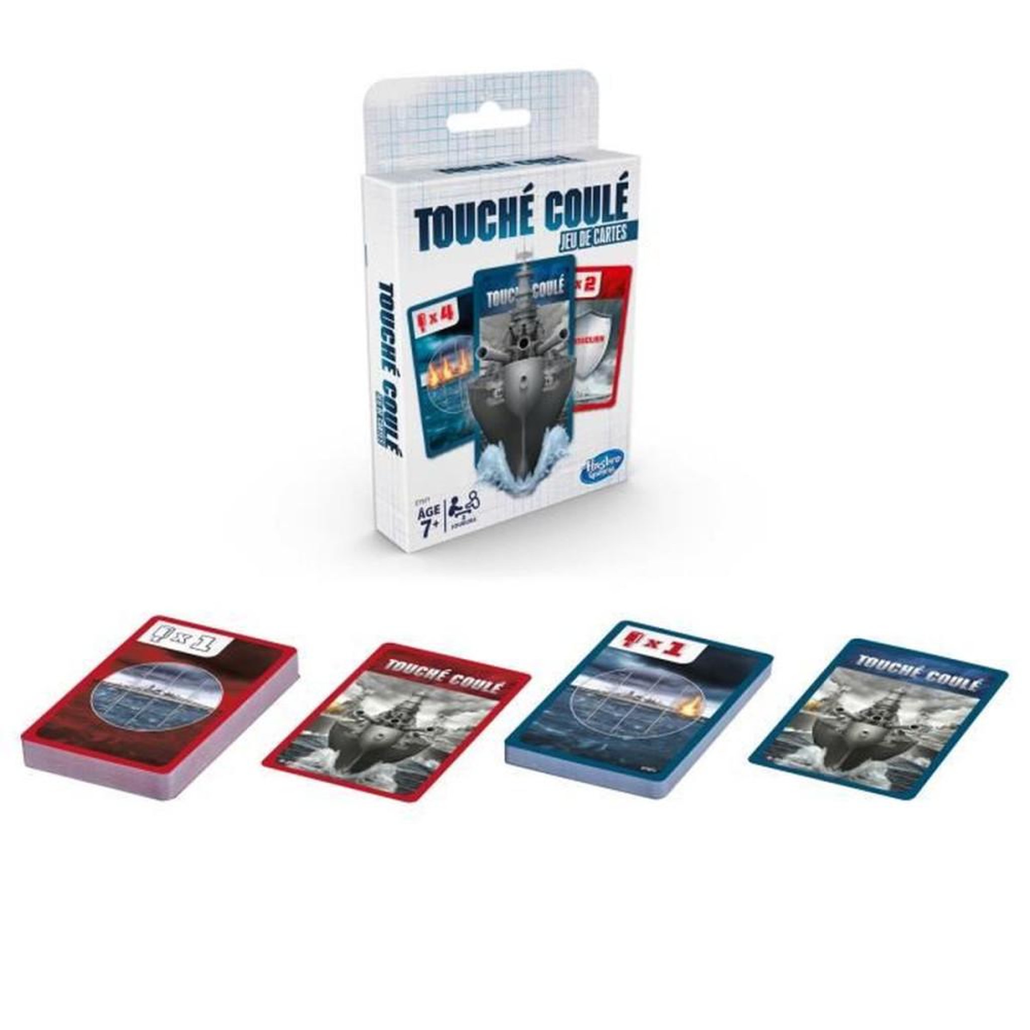 Voir la diapositive 2 : HASBRO Jeu de cartes stratégie Touché Coulé Battleship multicolore, 2 joueurs, 80 cartes, dès 7 ans