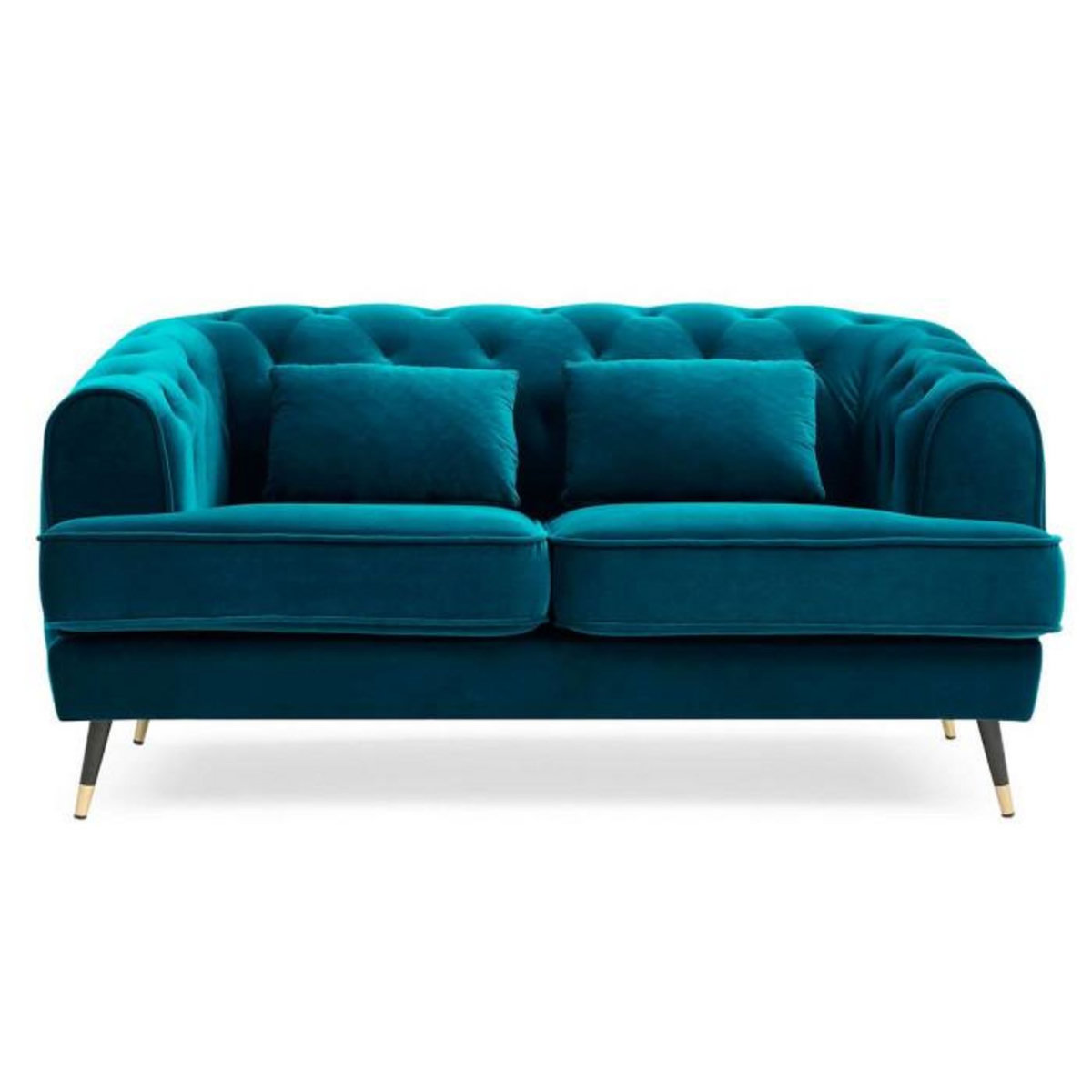 Paris Prix Canapé 2 Places en Velours  Glamour  146cm Bleu