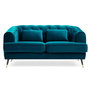 Voir la diapositive 1 : Paris Prix Canapé 2 Places en Velours  Glamour  146cm Bleu