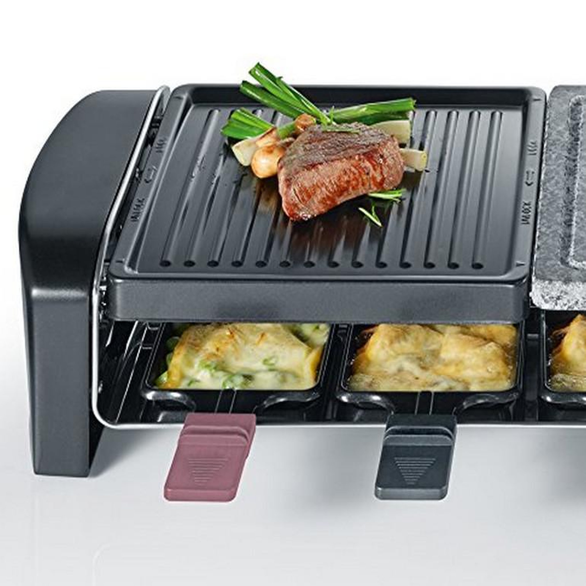 Voir la diapositive 2 : SEVERIN Appareil à raclette 8 personnes 1400w + gril - rg9645