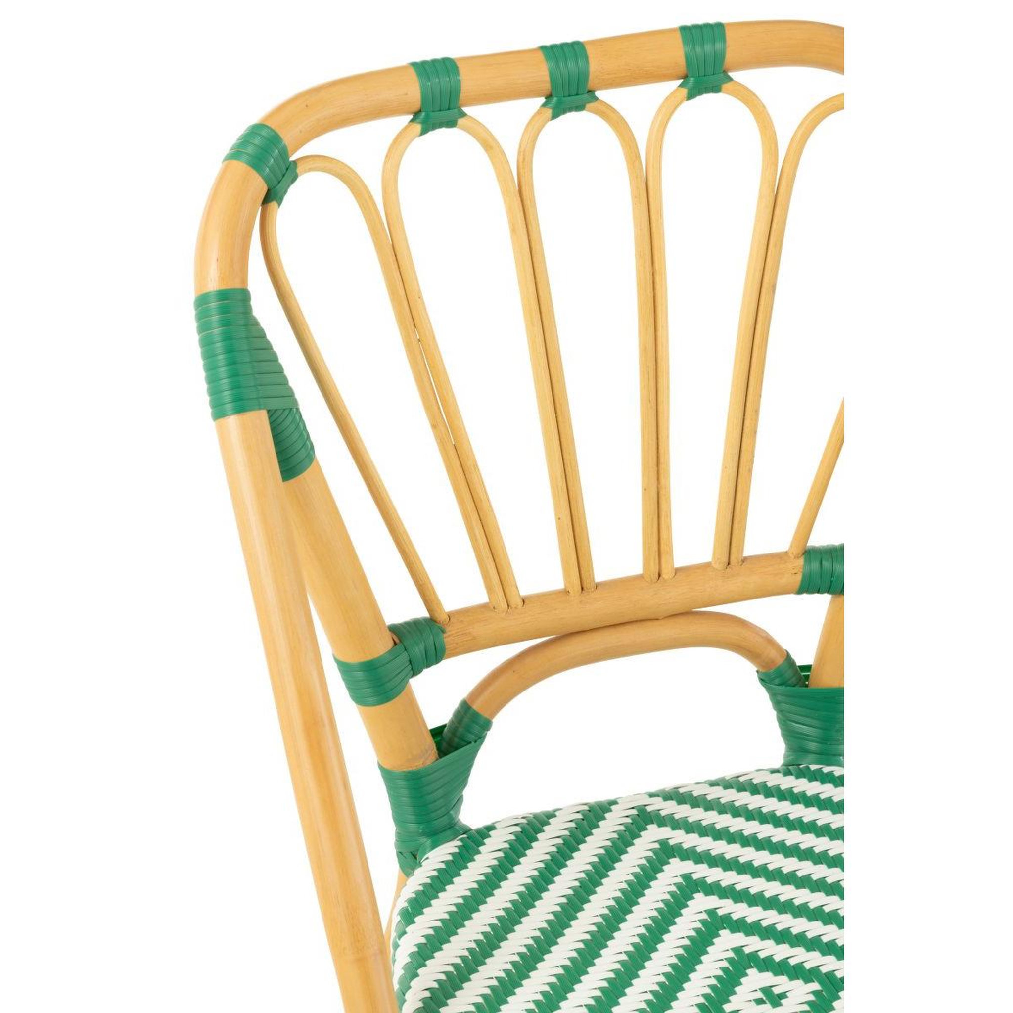 Voir la diapositive 5 : J-LINE Chaise en rotin  danial  85cm vert foncé