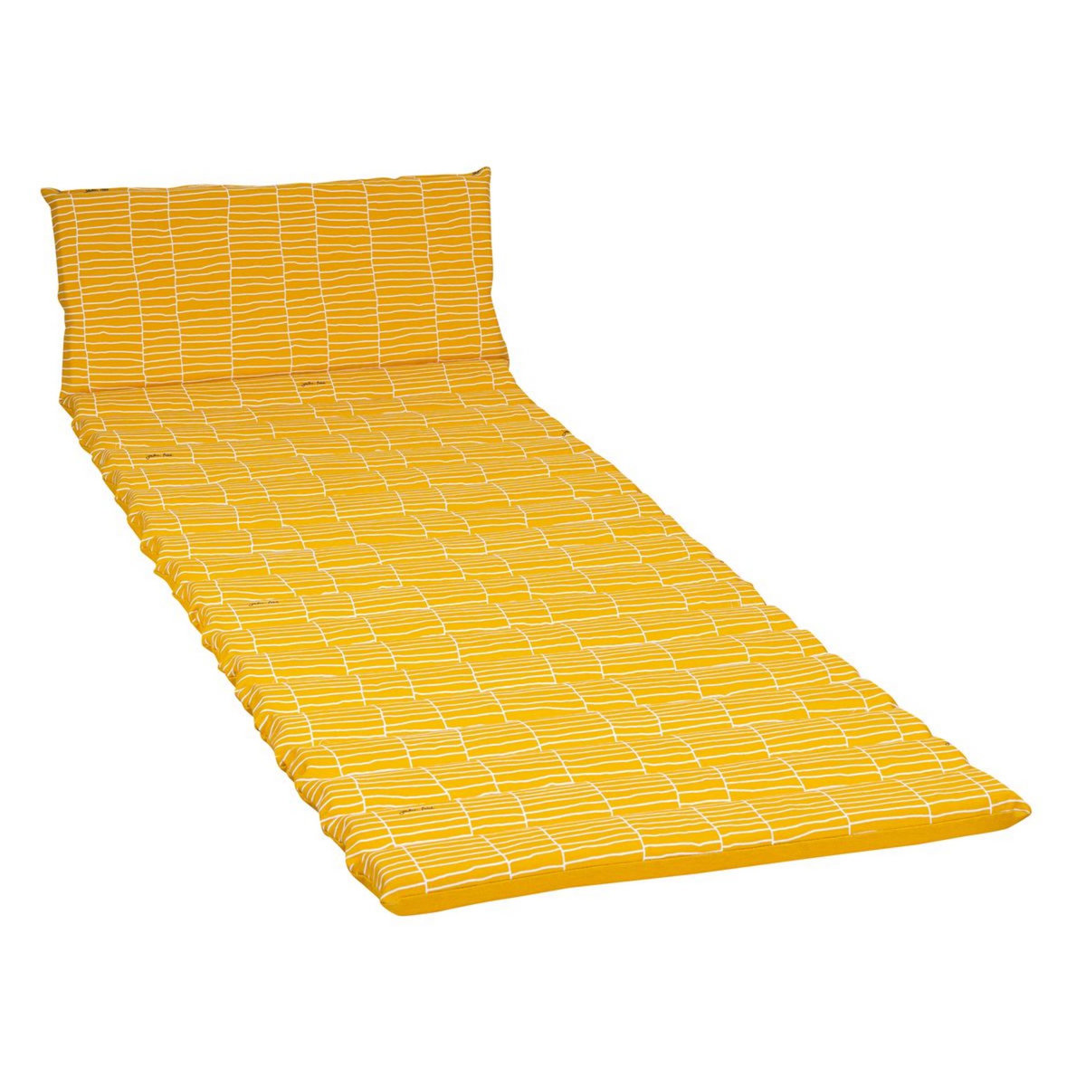 Jardin Privé Coussin bain de soleil ondulo 1740x600x50cm curcuma SUEDE