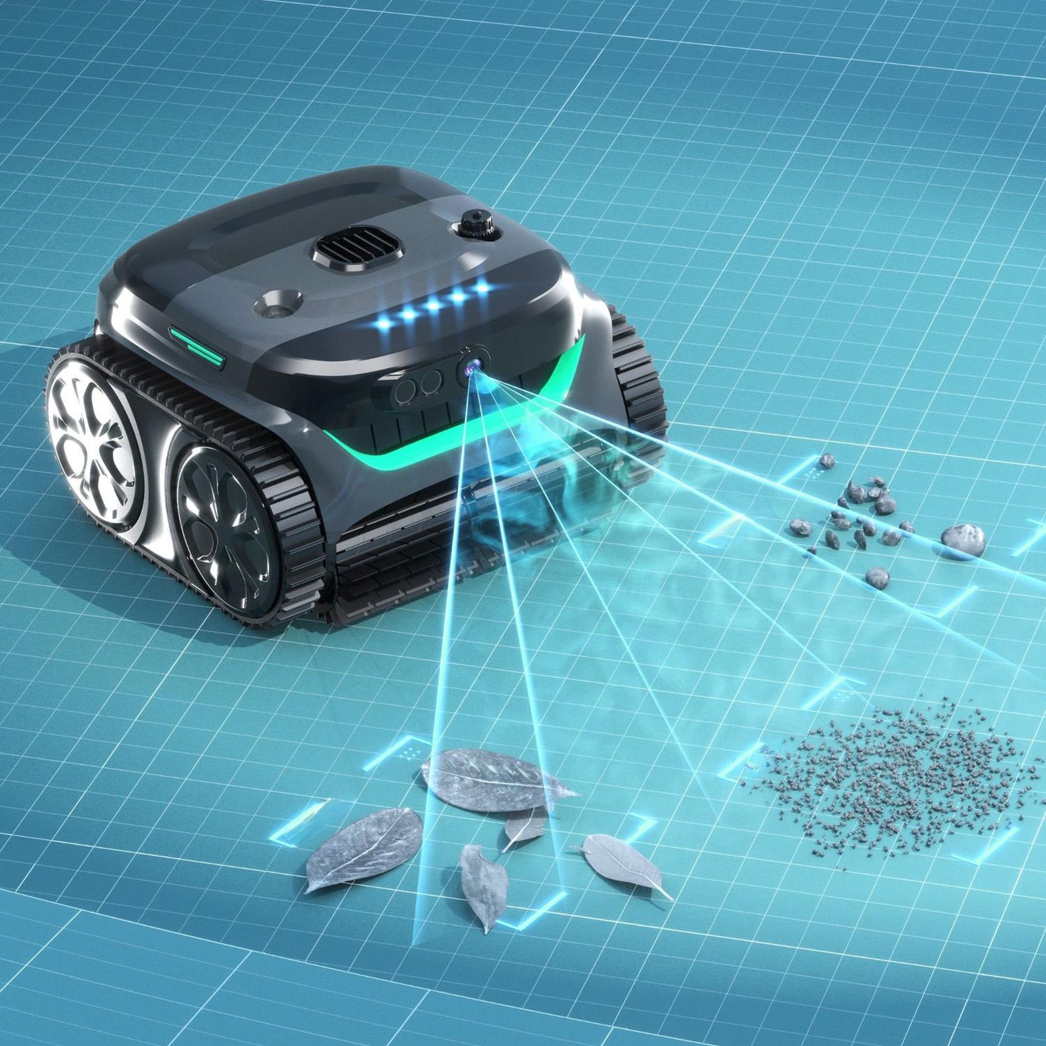 Voir la diapositive 3 : WYBOT Robot piscine électrique sans fil 2h max d'autonomie - WYBOT C2 PRO VISION