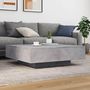 Voir la diapositive 4 : VIDAXL Table basse avec lumieres LED gris beton 100x100x31 cm