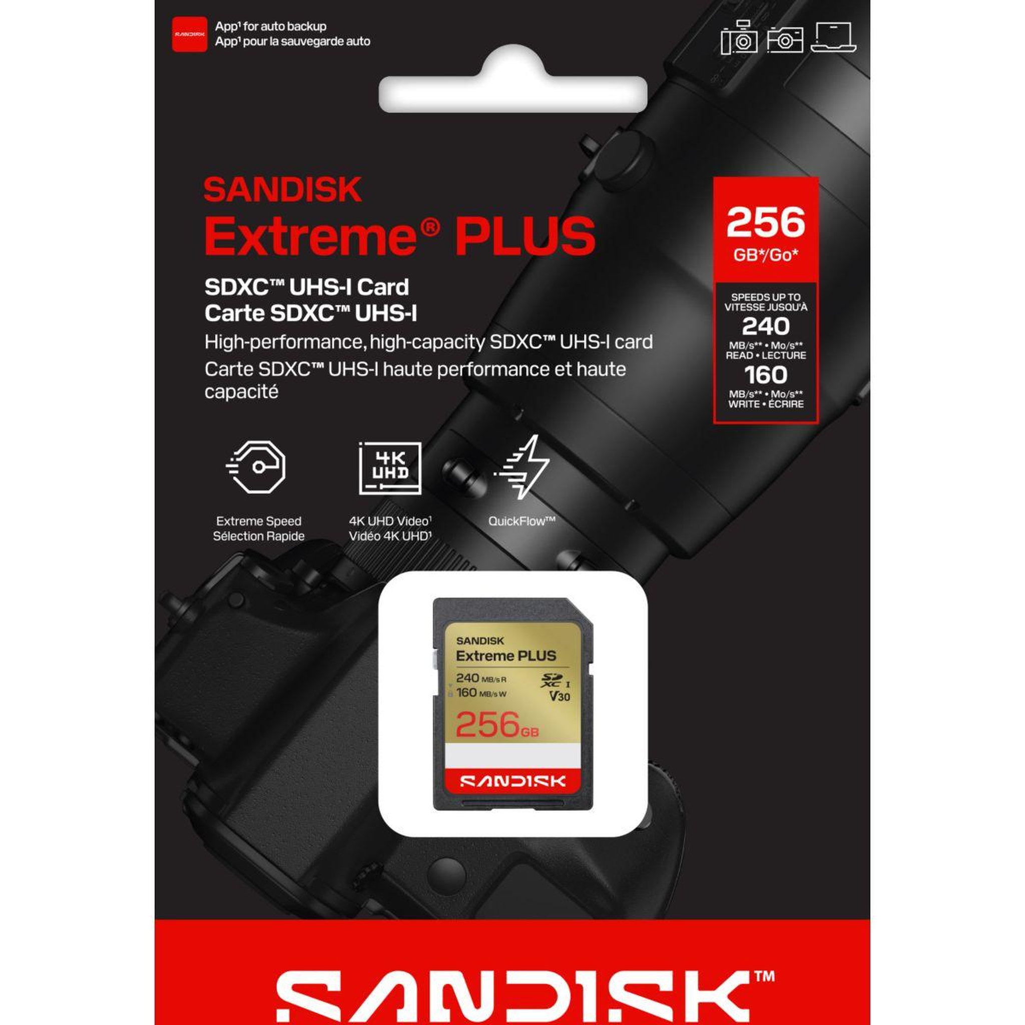 Voir la diapositive 2 : SANDISK Carte micro sd extreme plus microsd 256go uhs-i