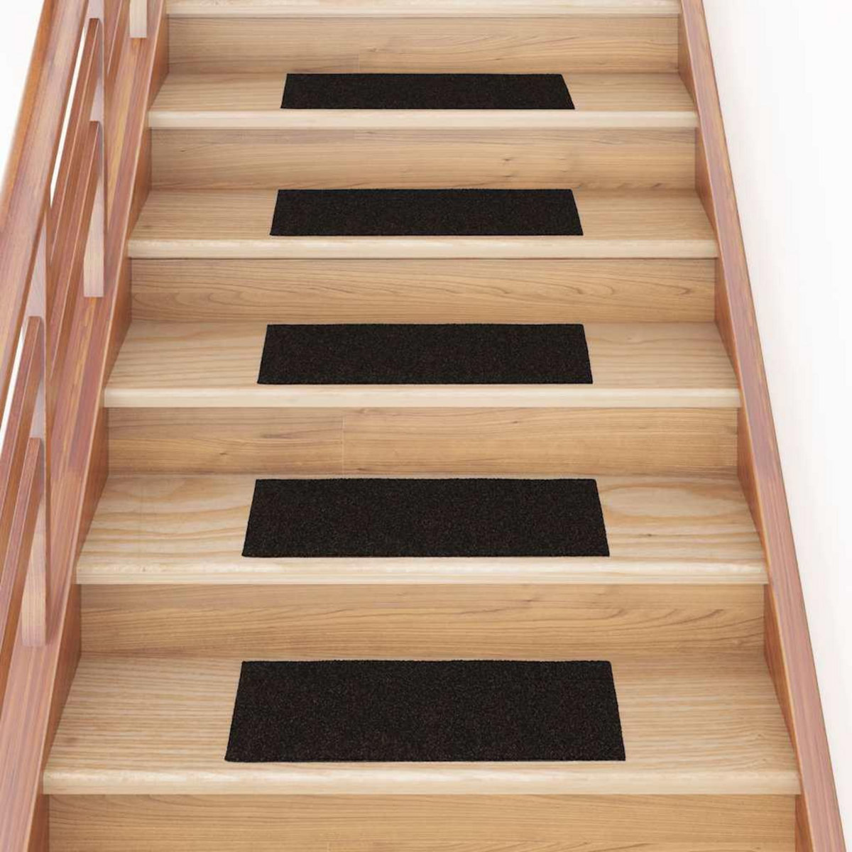VIDAXL Tapis d'escalier auto-adhesifs 30 pcs marron fonce 60x25 cm