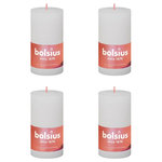 BOLSIUS Bolsius Bougies pilier rustiques Shine 4 pcs 130x68 mm Blanc nuageux