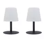 Lumisky Lot de 2 Lampe de table sans fil LED 2x STANDY MINI ROCK Gris Acier H25CM
