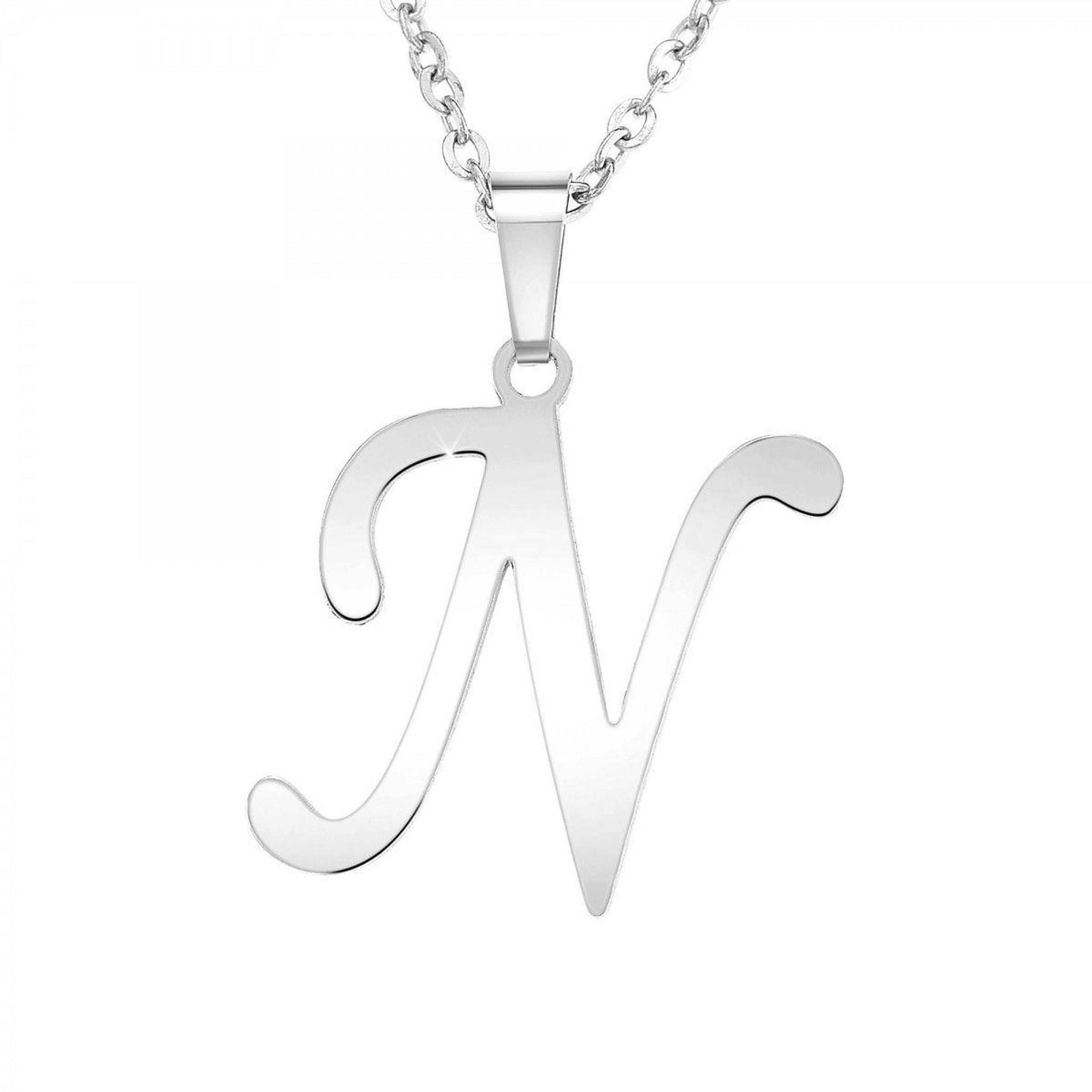 SC BOHEME Collier alphabet lettre N en acier inoxydable par SC Bohème