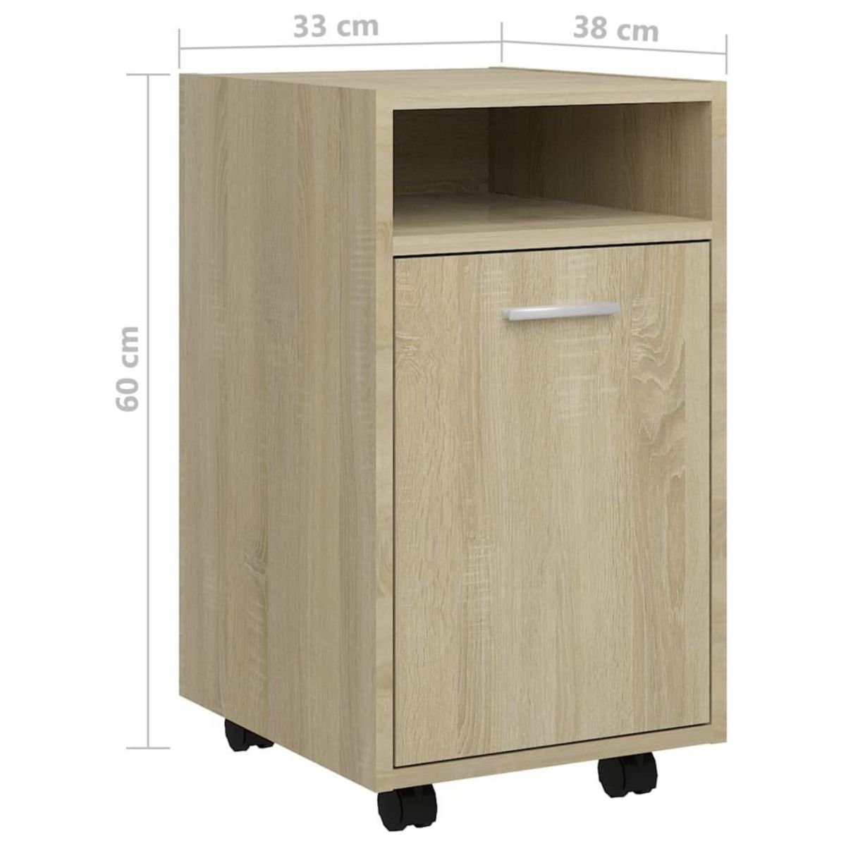 VIDAXL Armoire laterale avec roues Chene Sonoma Bois d'ingenierie