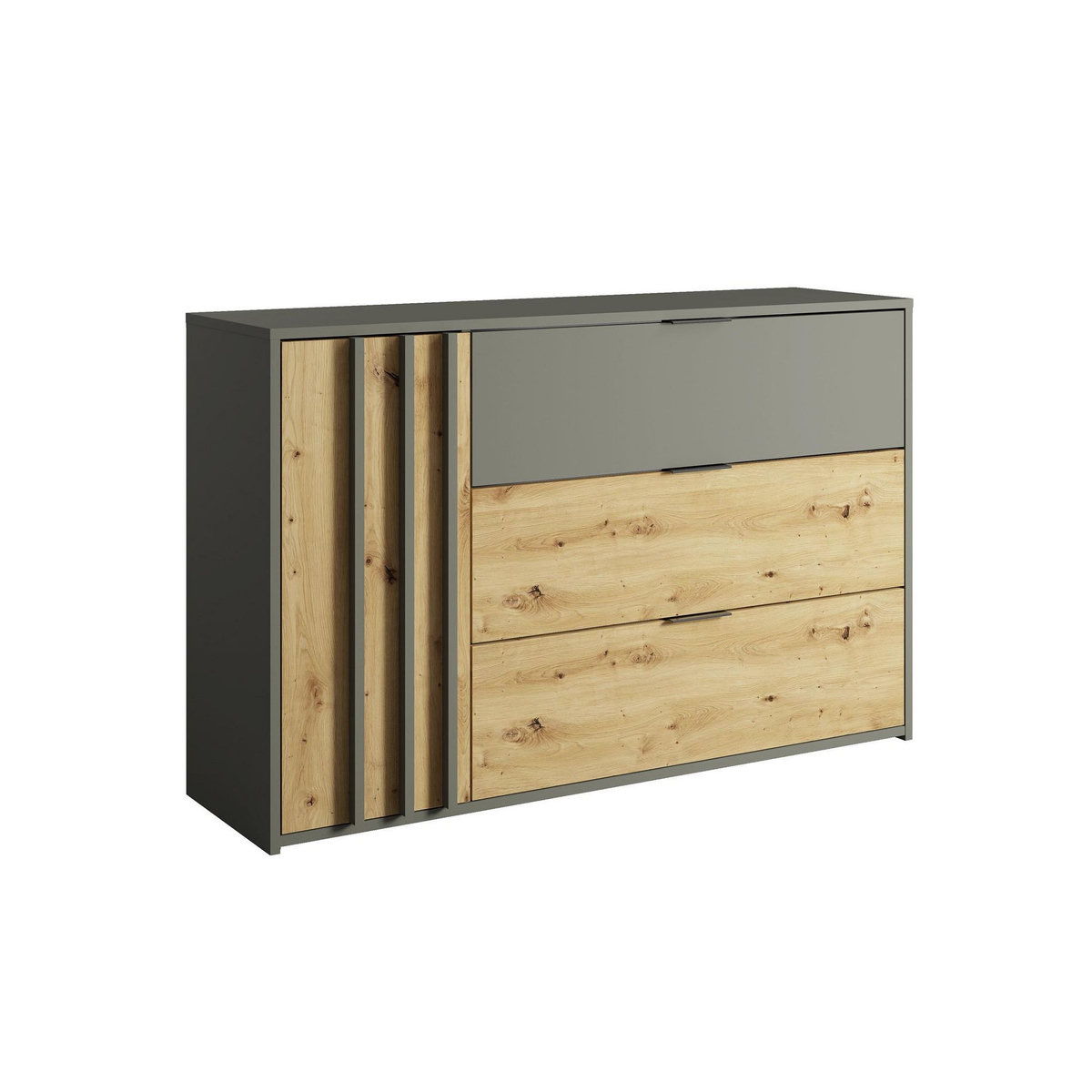 BEST MOBILIER Nicosie - commode - bois et gris - 125 cm