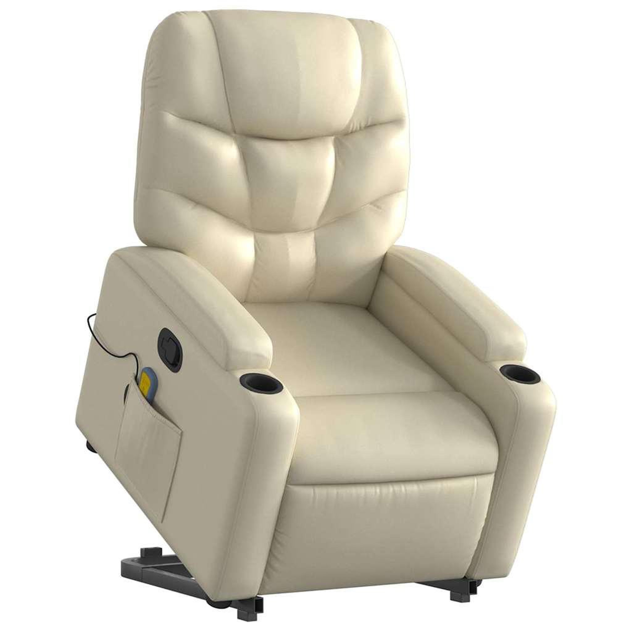 Voir la diapositive 3 : VIDAXL Fauteuil inclinable de massage Creme Similicuir