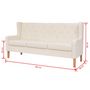 Voir la diapositive 6 : VIDAXL Ensemble de canapes 2 pcs tissu blanc creme