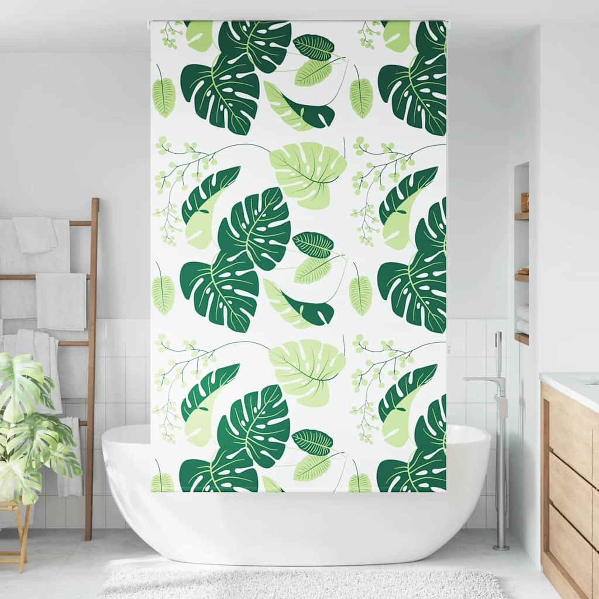 Voir la diapositive 2 : VIDAXL Store enrouleur de douche 130x240 cm largeur du tissu 126 cm