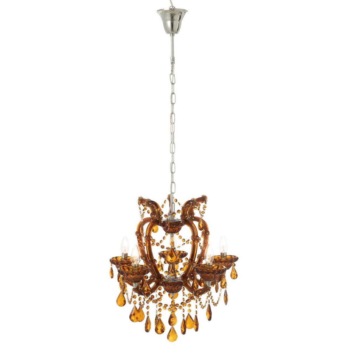 Paris Prix Lustre en Verre  Antique  57cm Marron