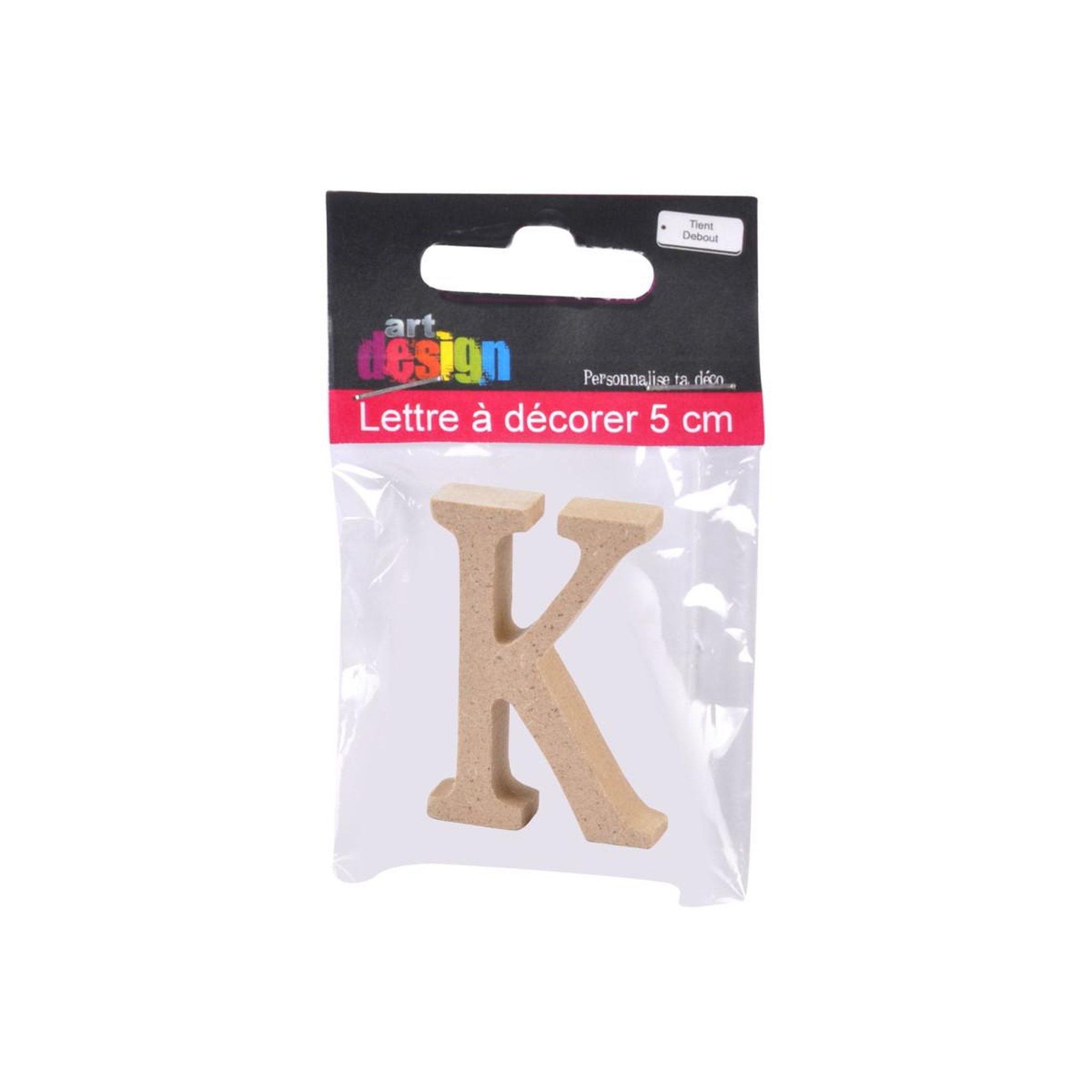 Voir la diapositive 2 : HOMEA Lettre à Décorer  K  5cm Naturel