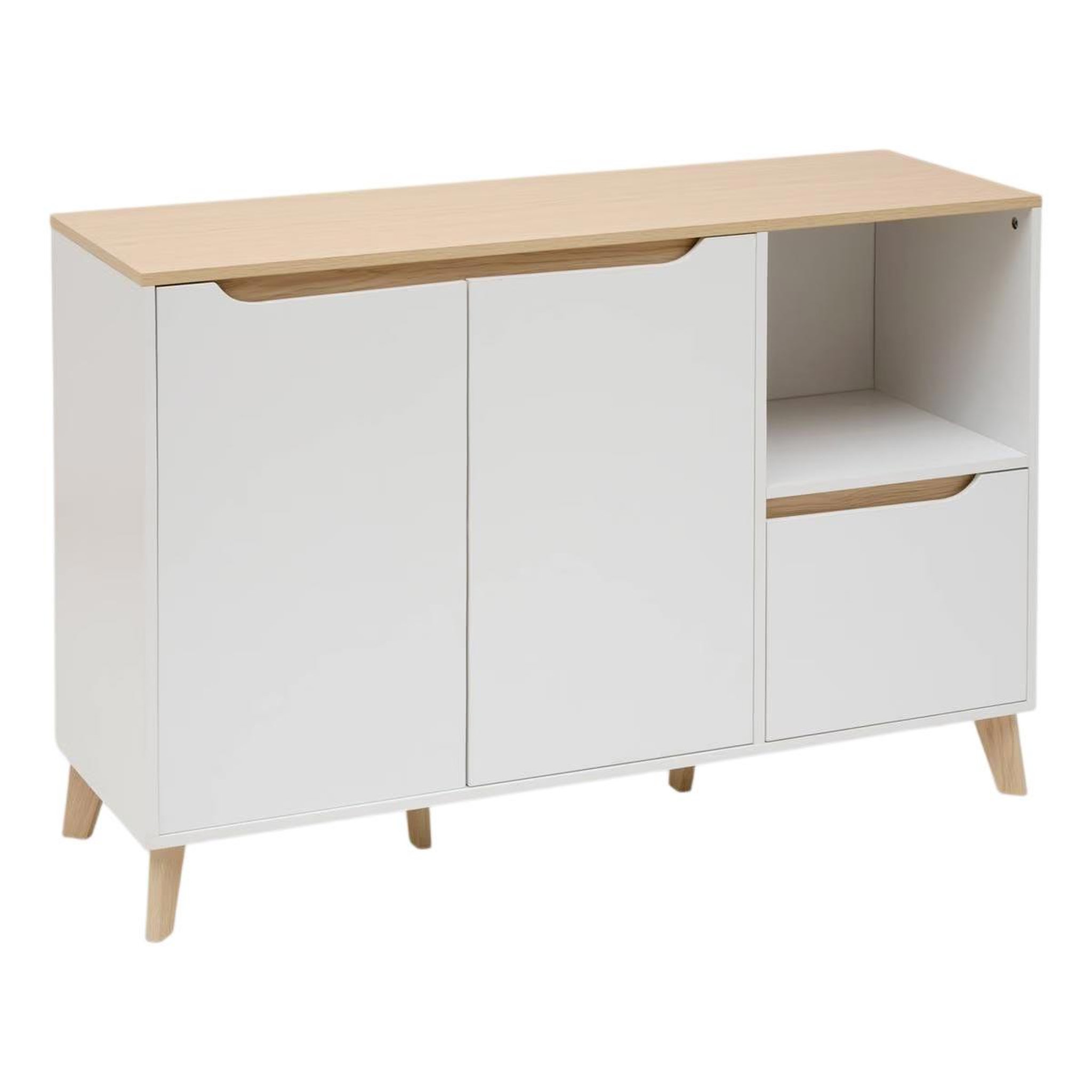 FIVE Buffet 2 Portes & 1 Tiroir  Luma  120cm Blanc