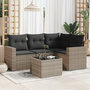 Voir la diapositive 1 : VIDAXL Salon de jardin 5 pcs avec coussins gris resine tressee
