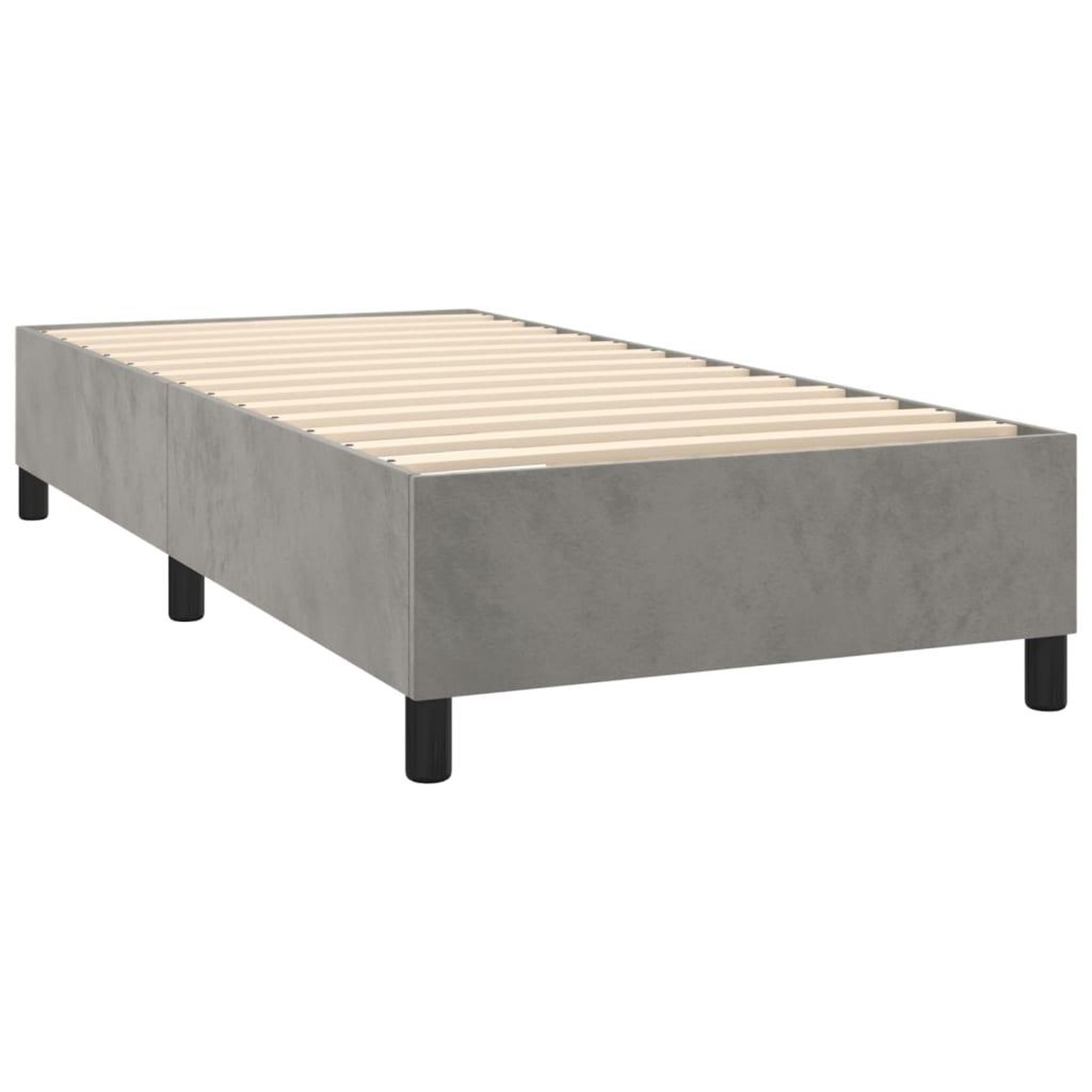 Voir la diapositive 4 : VIDAXL Cadre de lit sans matelas gris clair 80x200 cm velours