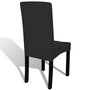 VIDAXL Housse de chaise droite extensible 4 pcs noir