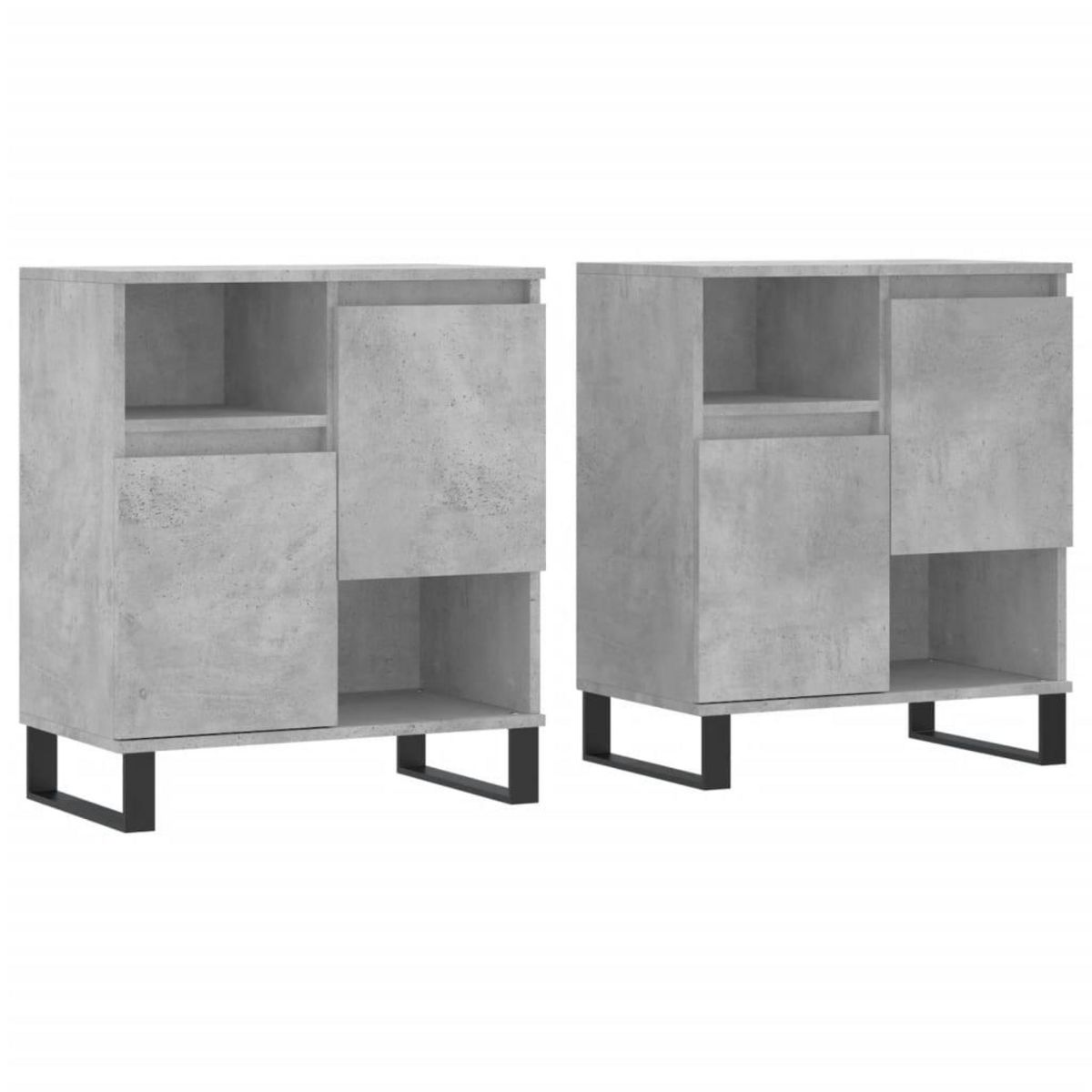 VIDAXL Buffets 2 pcs gris beton bois d'ingenierie