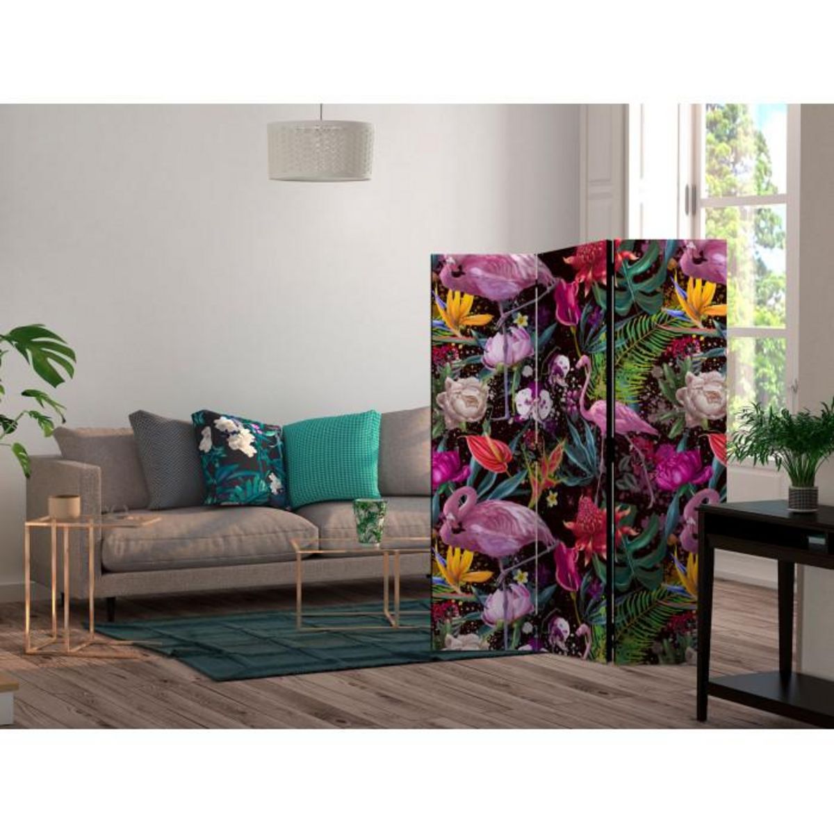 Paris Prix Paravent 3 Volets  Colorful Exotic  135x172cm