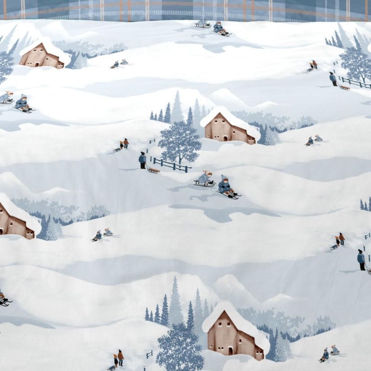 Dourev Housse de couette Flanelle 240x220 ALBA + 2 taies