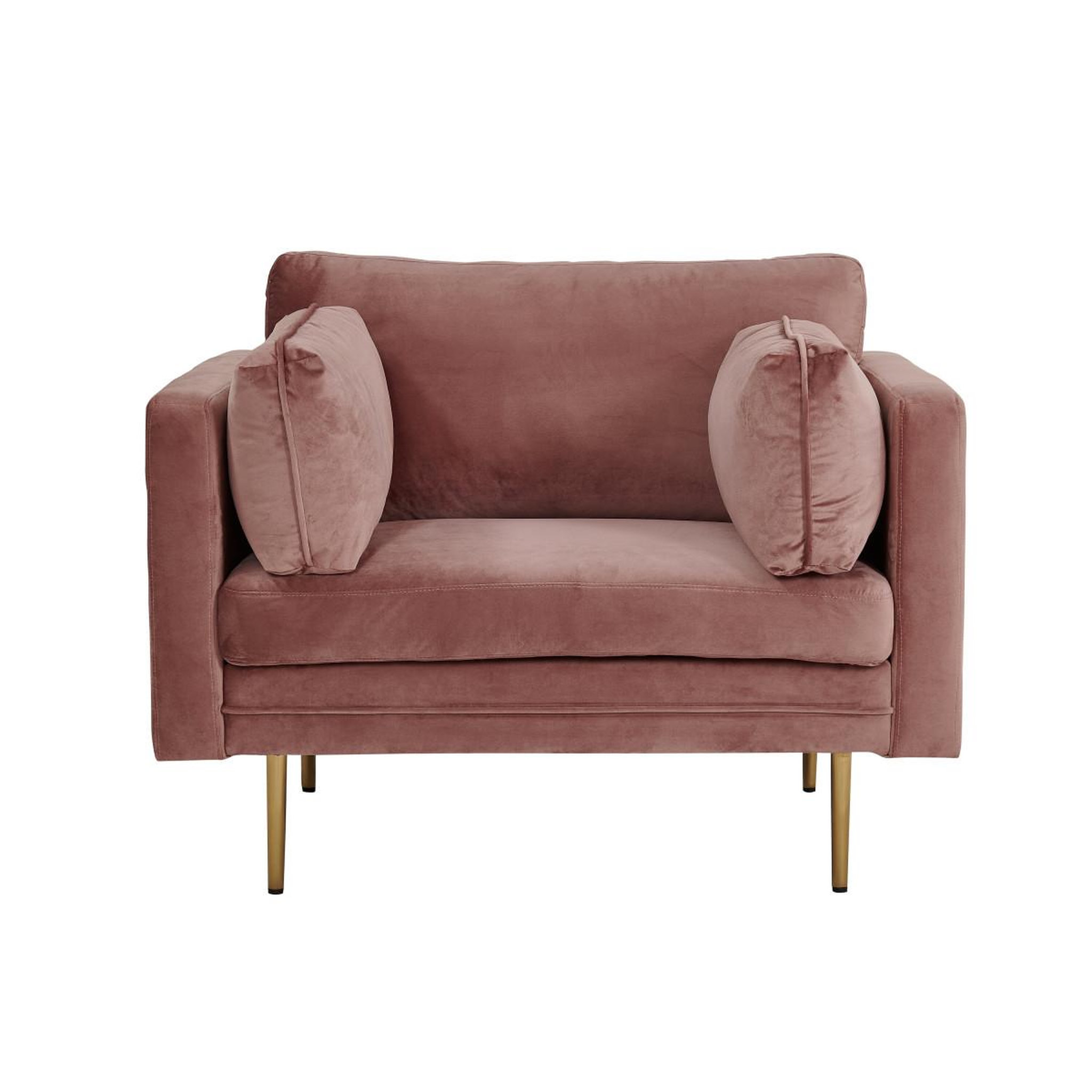 Paris Prix Fauteuil design en velours  boom  110cm rose & or