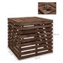 Voir la diapositive 3 : OUTSUNNY Pied de parasol coffre de rangement table basse 3 en 1 bois de sapin