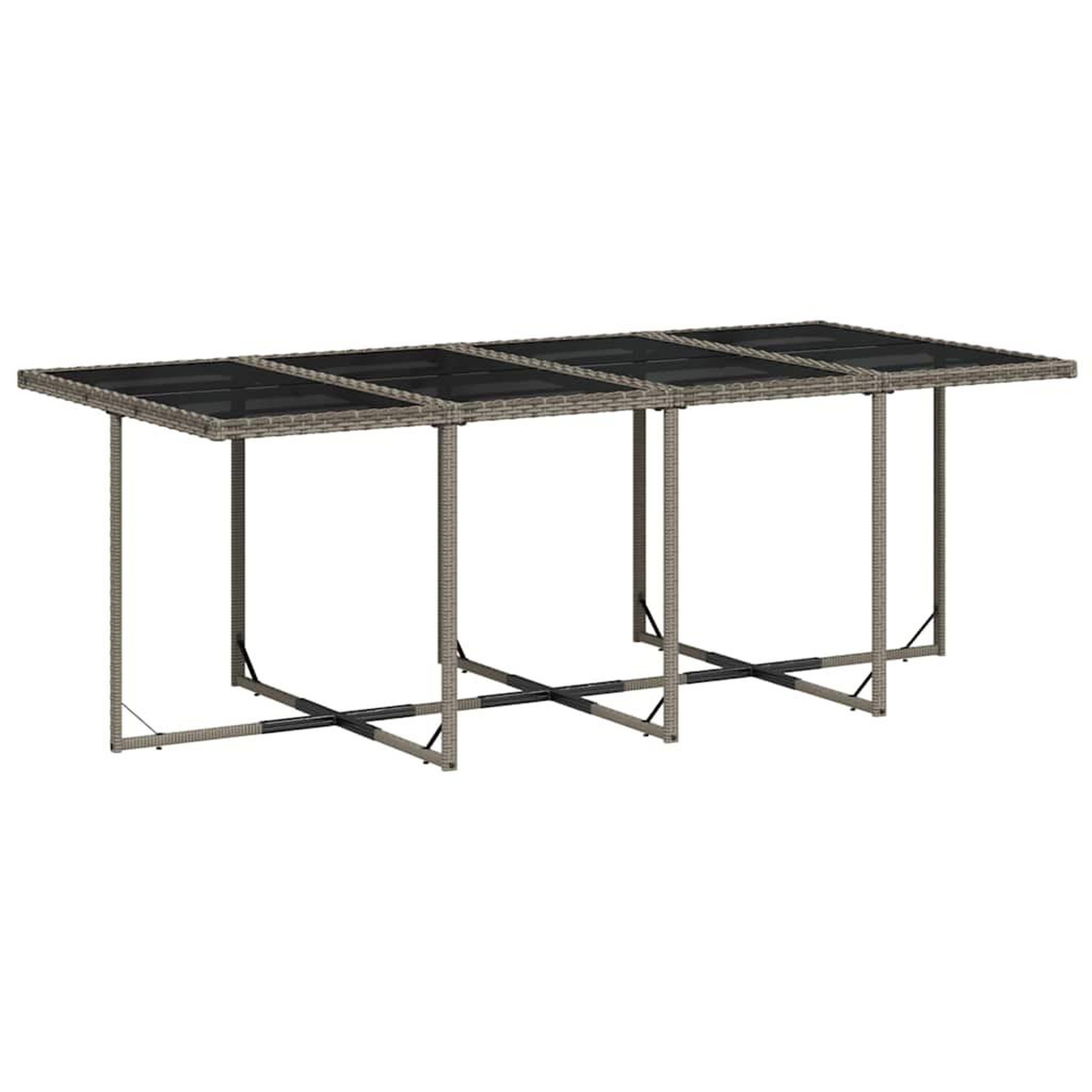 Voir la diapositive 4 : VIDAXL Ensemble a manger de jardin coussins 13 pcs gris resine tressee