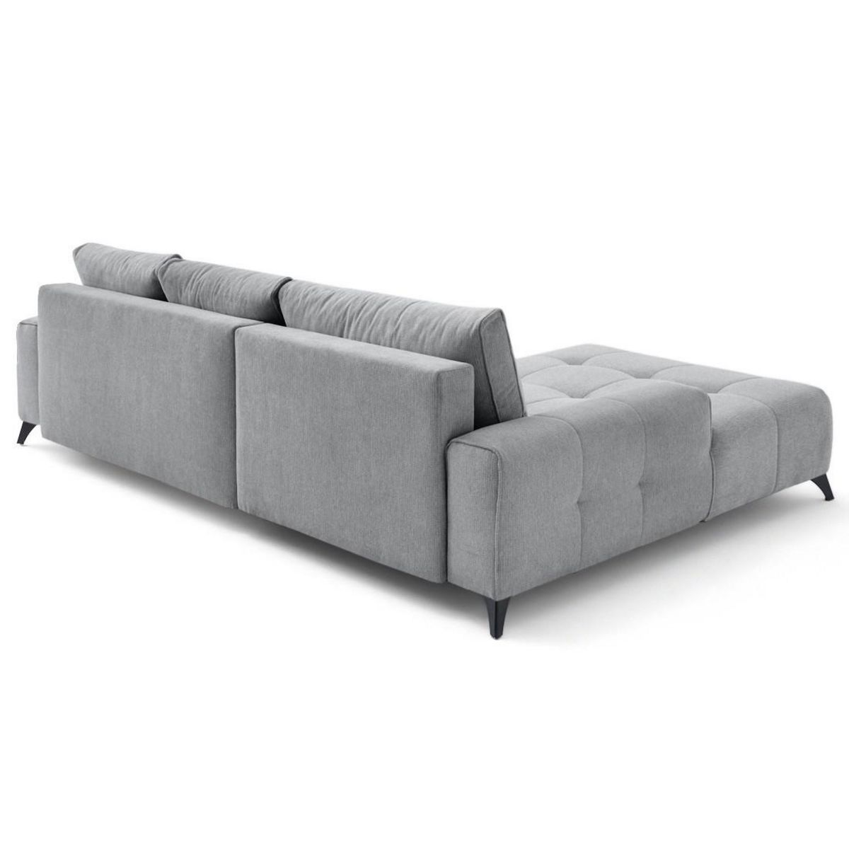 BEST MOBILIER Rimini - canapé d'angle gauche 4 places convertible avec coffre en tissu texturé