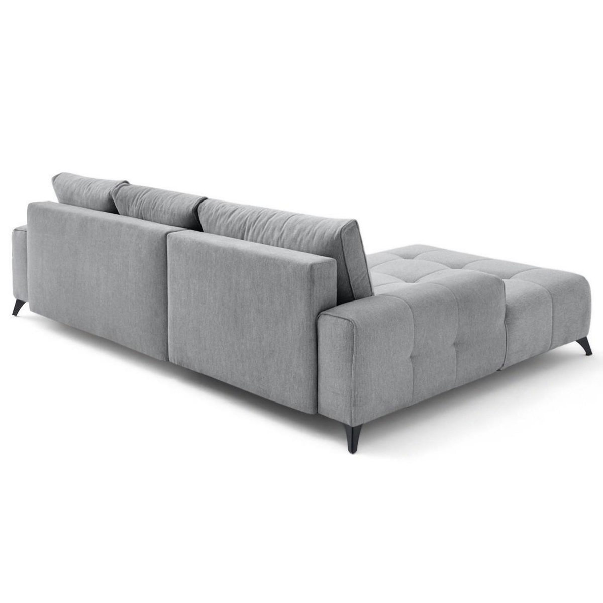 BEST MOBILIER Rimini - canapé d'angle gauche 4 places convertible avec coffre en tissu texturé