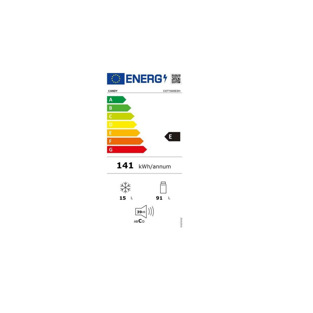 Candy Réfrigérateur table top 50cm 106l silver - COT1S45ESH